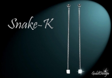 Snake K - náušnice rhodium